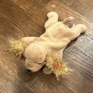 Ty Tan Plush Dog Toy with Fluffy Ears